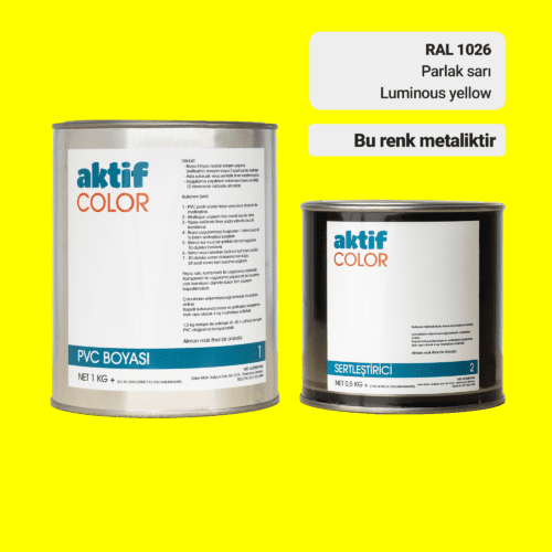 Aktif Color | PVC Pimapen Boyası | RAL 1026 | Parlak Sarı | 1.5 Kg