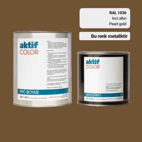 Aktif Color | PVC Pimapen Boyası | RAL 1036 | Inci Altın | 1.5 Kg