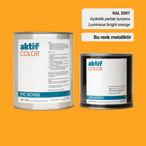 Aktif Color | PVC Pimapen Boyası | RAL 2007 | Aydınlık Parlak Turuncu | 1.5 Kg