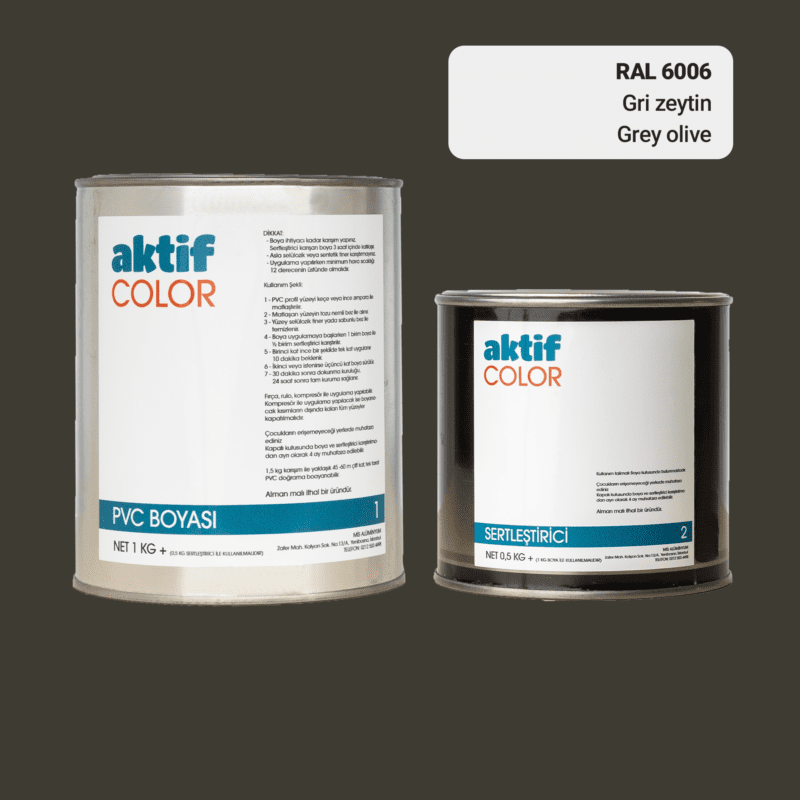 Aktif Color | PVC Pimapen Boyası | RAL 6006 | Gri Zeytin | 1.5 Kg ...