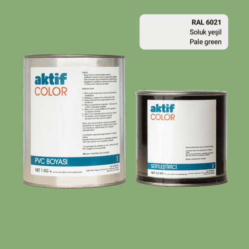 Aktif Color | PVC Pimapen Boyası | RAL 6021 | Soluk Yeşil | 1.5 Kg