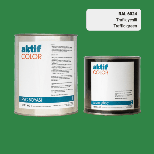 Aktif Color | PVC Pimapen Boyası | RAL 6024 | Trafik Yeşili | 1.5 Kg