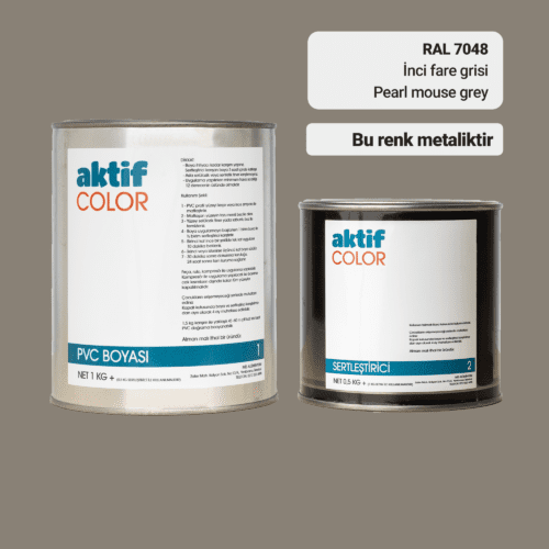 Aktif Color | PVC Pimapen Boyası | RAL 7048 | İnci Fare Grisi | 1.5 Kg