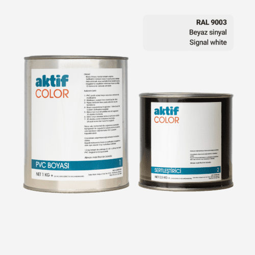 Aktif Color | PVC Pimapen Boyası | RAL 9003 | Beyaz Sinyal | 1.5 Kg