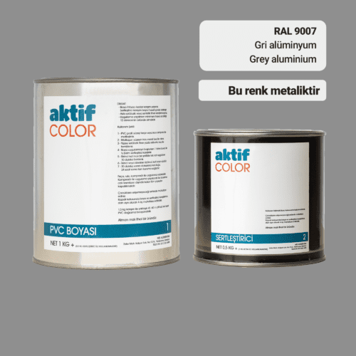 Aktif Color | PVC Pimapen Boyası | RAL 9007 | Gri Alüminyum | 1.5 Kg