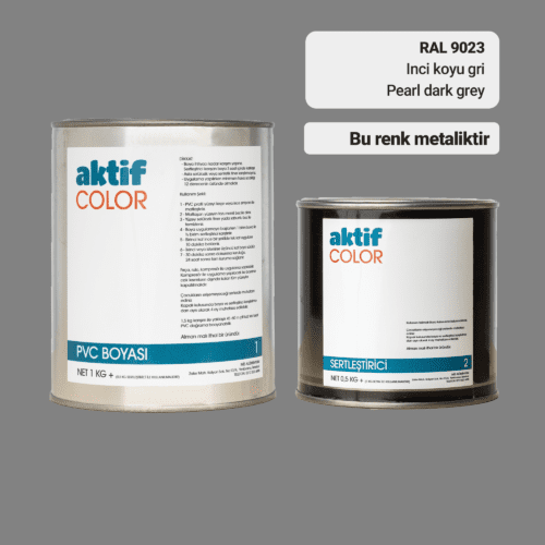 Aktif Color | PVC Pimapen Boyası | RAL 9023 | Inci Koyu Gri | 1.5 Kg