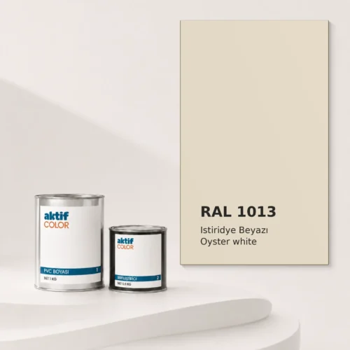 RAL 1013 İstiridye Beyazı PVC boyası, sertleştirici ve renk kartı