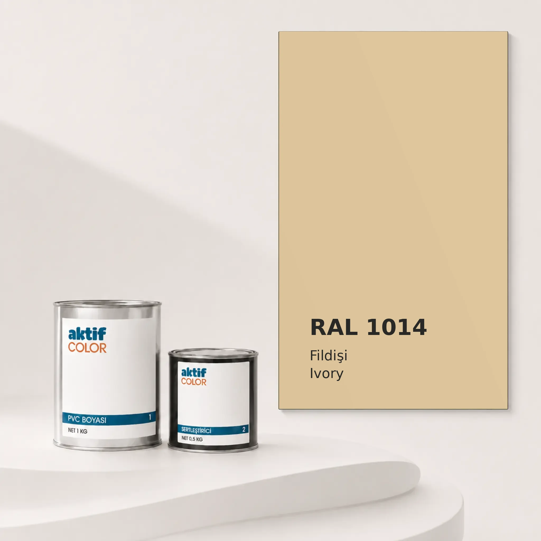 RAL 1014 Fildişi PVC boyası, sertleştirici ve renk kartı