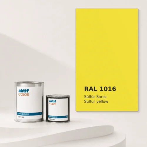 RAL 1016 Sülfür Sarısı PVC boyası, sertleştirici ve renk kartı