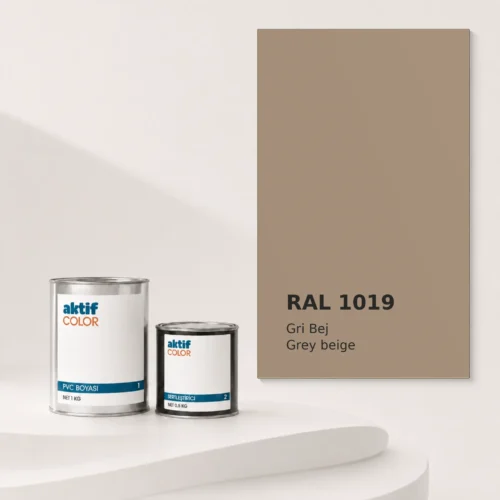 RAL 1019 Gri Bej PVC boyası, sertleştirici ve renk kartı