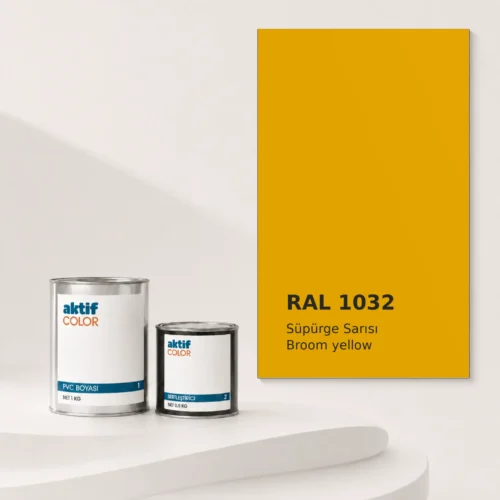 RAL 1032 Süpürge Sarısı PVC boyası, sertleştirici ve renk kartı