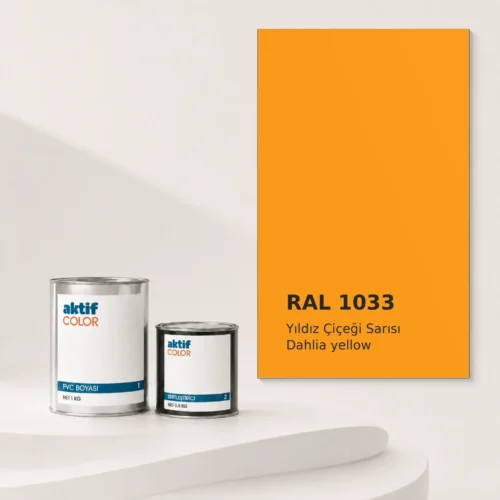 RAL 1033 Yıldız Çiçeği Sarısı PVC boyası, sertleştirici ve renk kartı