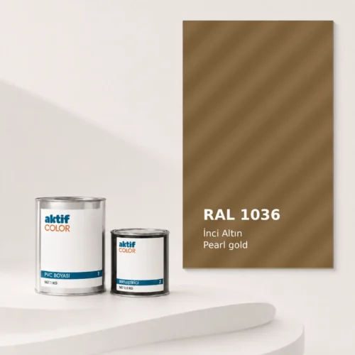 RAL 1036 İnci Altın PVC boyası, sertleştirici ve renk kartı