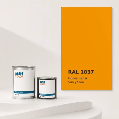 RAL 1037 Güneş Sarısı PVC boyası, sertleştirici ve renk kartı