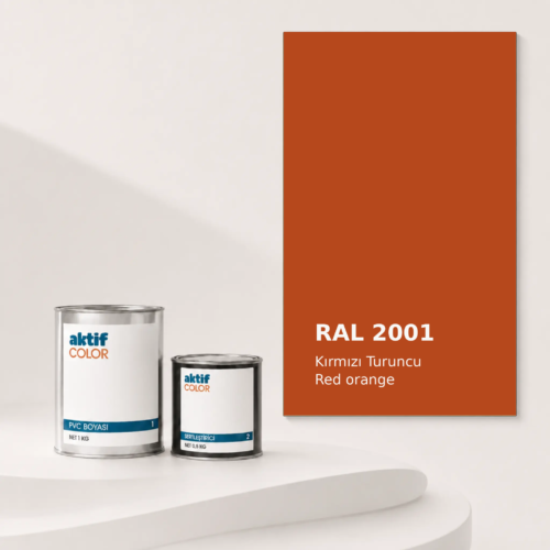RAL 2001 Kırmızı Turuncu PVC boyası, sertleştirici ve renk kartı