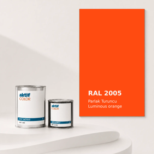 RAL 2005 Parlak Turuncu PVC boyası, sertleştirici ve renk kartı