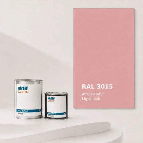 RAL 3015 Açık Pembe PVC boyası, sertleştirici ve renk kartı