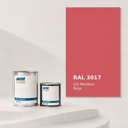 RAL 3017 Gül Pembesi PVC boyası, sertleştirici ve renk kartı