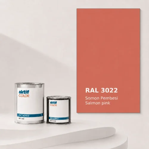 RAL 3022 Somon Pembesi PVC boyası, sertleştirici ve renk kartı