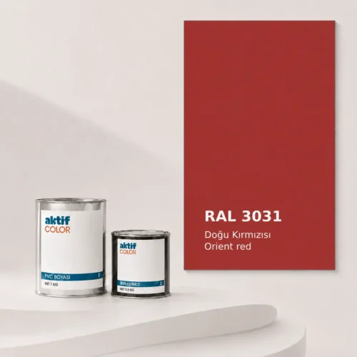 RAL 3031 Doğu Kırmızısı PVC boyası, sertleştirici ve renk kartı