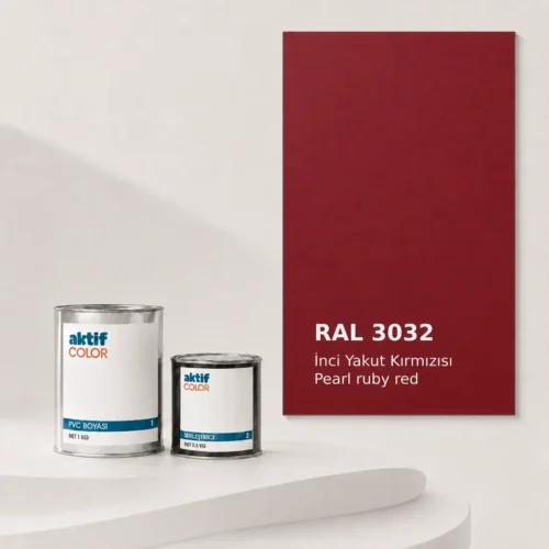 RAL 3032 İnci Yakut Kırmızısı PVC boyası, sertleştirici ve renk kartı