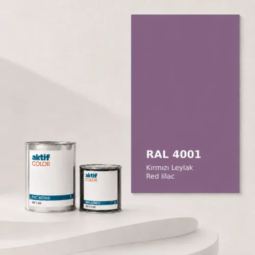 RAL 4001 Kırmızı Leylak PVC boyası, sertleştirici ve renk kartı