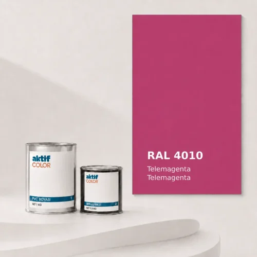 RAL 4010 Telemagenta PVC boyası, sertleştirici ve renk kartı