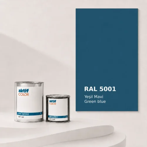 RAL 5001 Yeşil Mavi PVC boyası, sertleştirici ve renk kartı