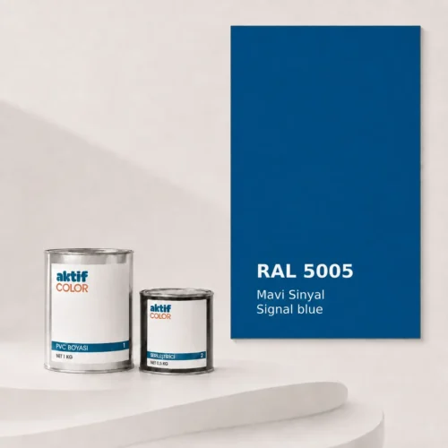 RAL 5005 Mavi Sinyal PVC boyası, sertleştirici ve renk kartı