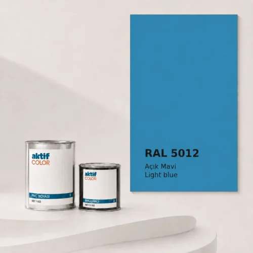 RAL 5012 Açık Mavi PVC boyası, sertleştirici ve renk kartı