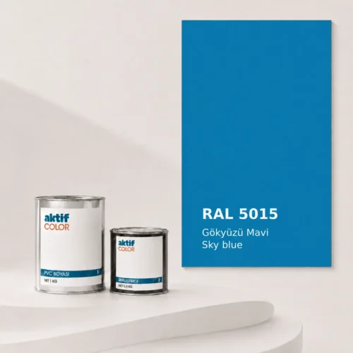 RAL 5015 Gökyüzü Mavi PVC boyası, sertleştirici ve renk kartı
