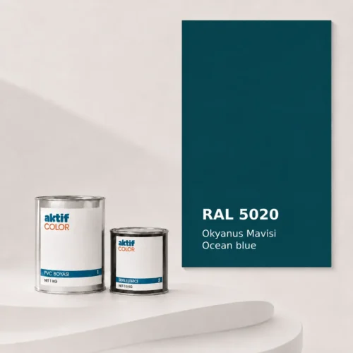 RAL 5020 Okyanus Mavisi PVC boyası, sertleştirici ve renk kartı