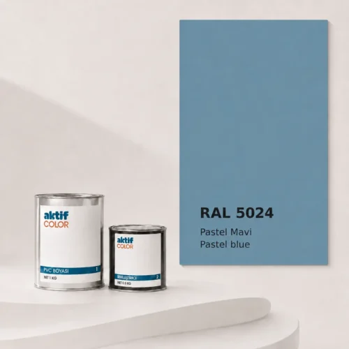 RAL 5024 Pastel Mavi PVC boyası, sertleştirici ve renk kartı