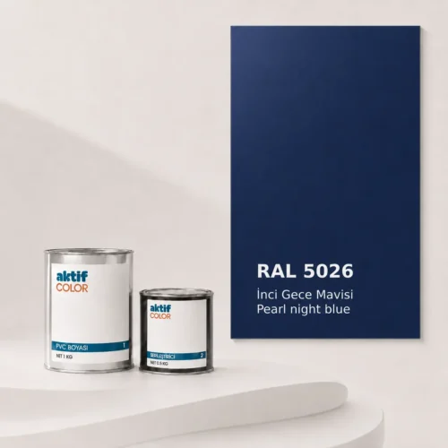 RAL 5026 İnci Gece Mavisi PVC boyası, sertleştirici ve renk kartı