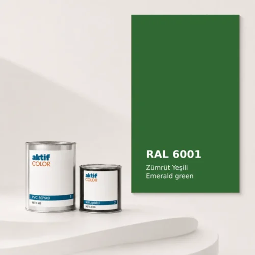 RAL 6001 Zümrüt Yeşili PVC boyası, sertleştirici ve renk kartı