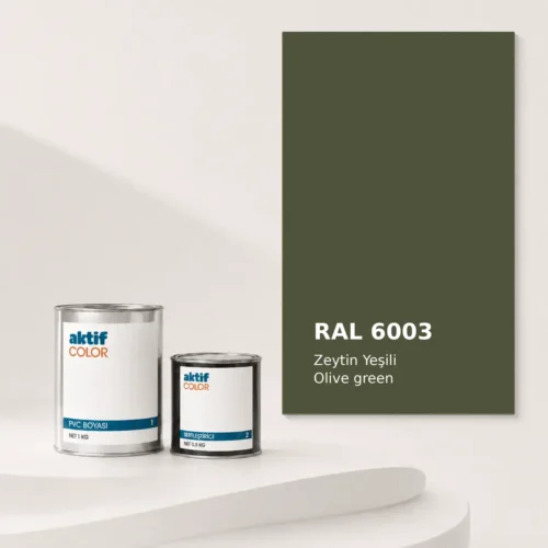 RAL 6003 Zeytin Yeşili PVC boyası, sertleştirici ve renk kartı