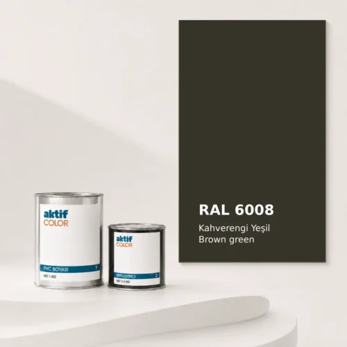 RAL 6008 Kahverengi Yeşil PVC boyası, sertleştirici ve renk kartı
