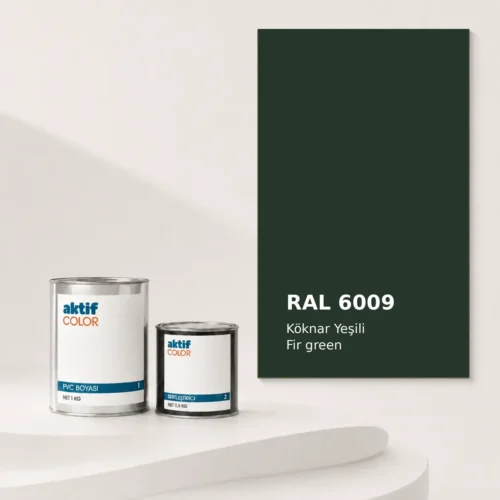 RAL 6009 Köknar Yeşili PVC boyası, sertleştirici ve renk kartı