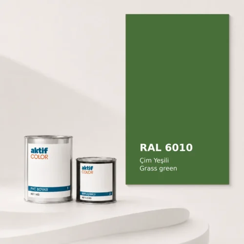 RAL 6010 Çim Yeşili PVC boyası, sertleştirici ve renk kartı
