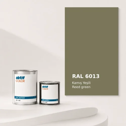 RAL 6013 Kamış Yeşili PVC boyası, sertleştirici ve renk kartı