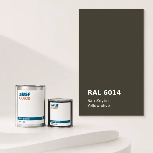 RAL 6014 Sarı Zeytin PVC boyası, sertleştirici ve renk kartı