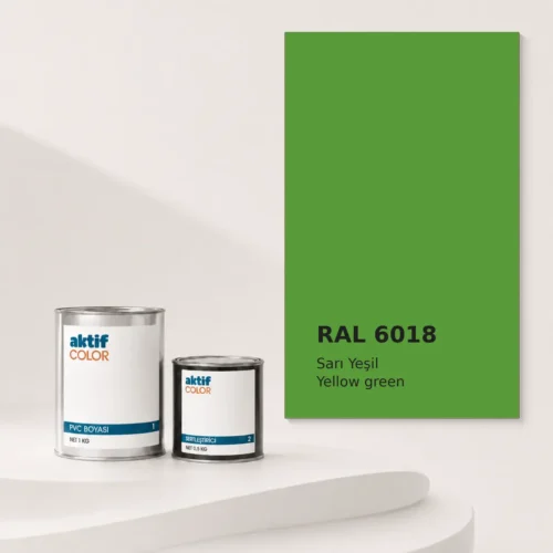 RAL 6018 Sarı Yeşil PVC boyası, sertleştirici ve renk kartı