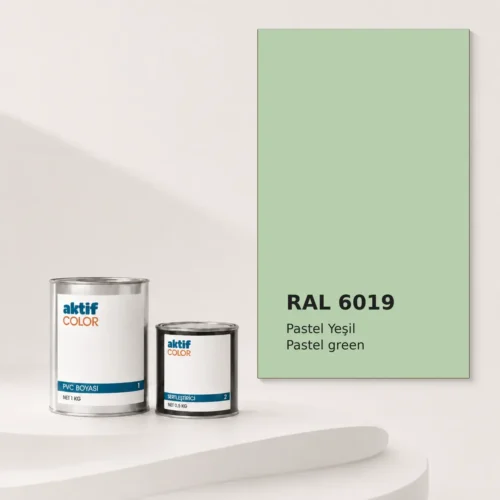 RAL 6019 Pastel Yeşil PVC boyası, sertleştirici ve renk kartı