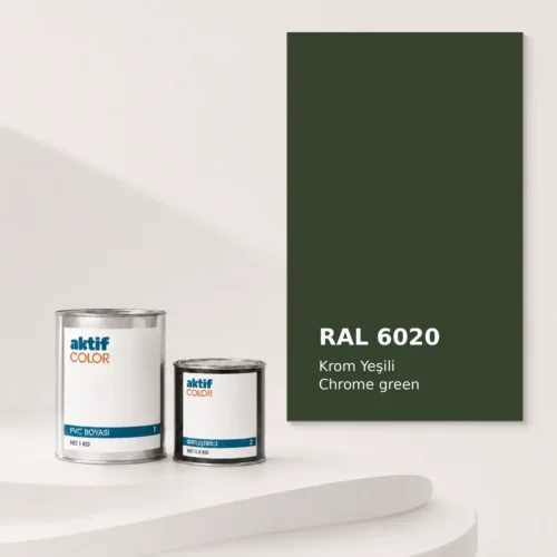 RAL 6020 Krom Yeşili PVC boyası, sertleştirici ve renk kartı