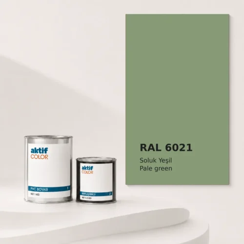 RAL 6021 Soluk Yeşil PVC boyası, sertleştirici ve renk kartı
