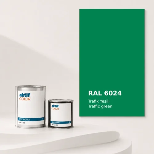 RAL 6024 Trafik Yeşili PVC boyası, sertleştirici ve renk kartı