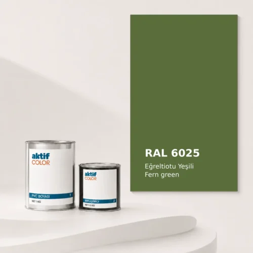 RAL 6025 Eğreltiotu Yeşili PVC boyası, sertleştirici ve renk kartı