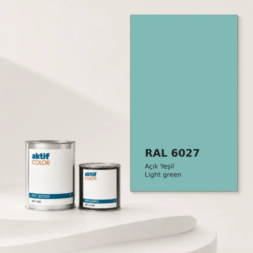 RAL 6027 Açık Yeşil PVC boyası, sertleştirici ve renk kartı
