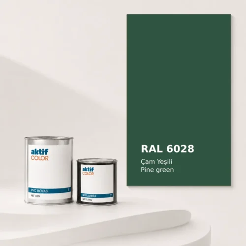 RAL 6028 Çam Yeşili PVC boyası, sertleştirici ve renk kartı