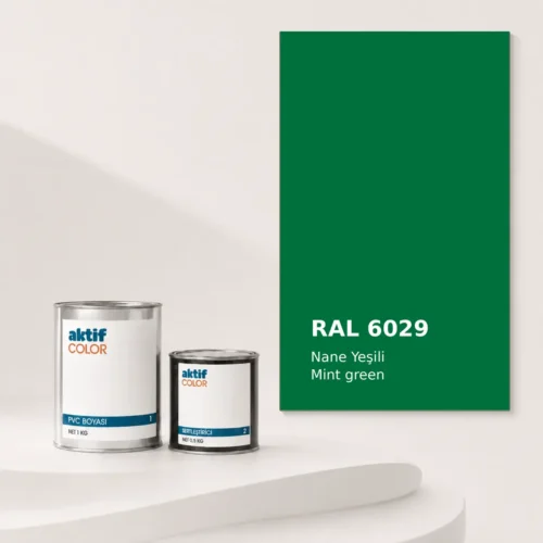 RAL 6029 Nane Yeşili PVC boyası, sertleştirici ve renk kartı